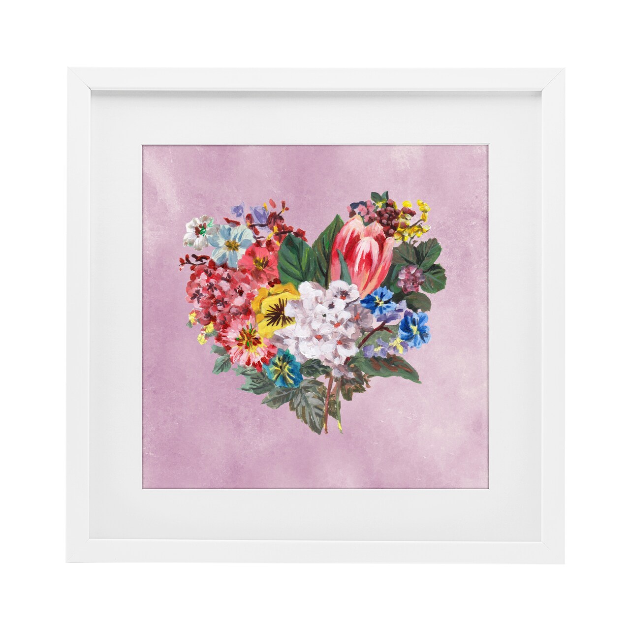 Stupell Industries Heart Shaped Garden Blooms Framed Print Under Glass, design by Melissa Wang